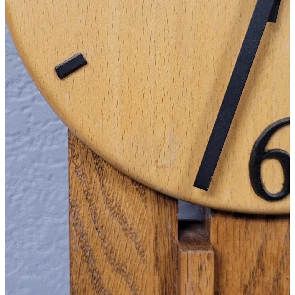 Wooden Wall Clock 26-inch Tall Wooden Wall Hanging Clock - Read As Is